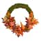20" LED Autumn Pumpkin, Gourd & Fall Maple Leaf Wreath